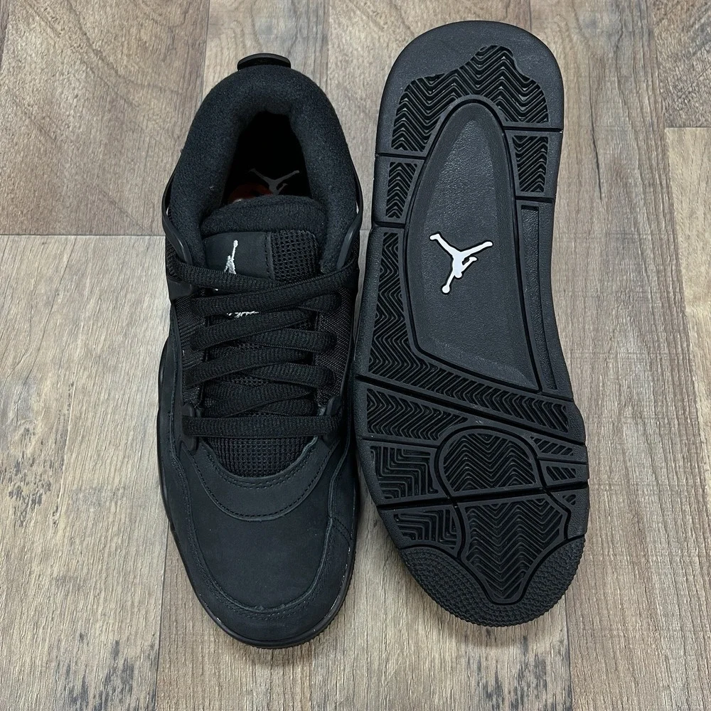 Air Jordan 4 RM Triple Black Cat Sneakers New Size 6y / 7.5 FQ7938-004